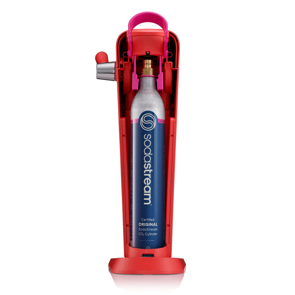 sodastream art red sparkling water maker with gas cylinder