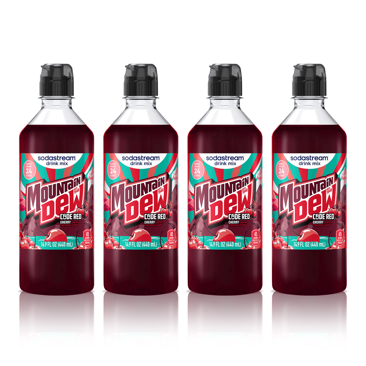 Sodastream MTN DEW Code Red Cherry Drink Mix 4 Pack 440ml – SodaStream