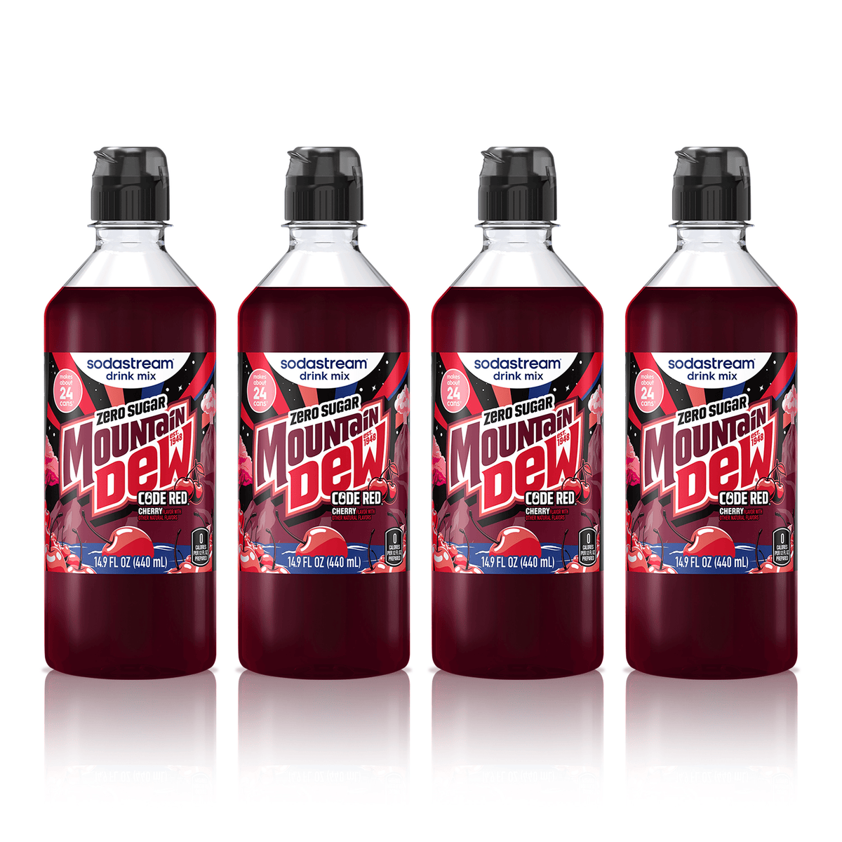 Sodastream MTN DEW Code Red Cherry Zero Sugar Drink Mix 4 Pack