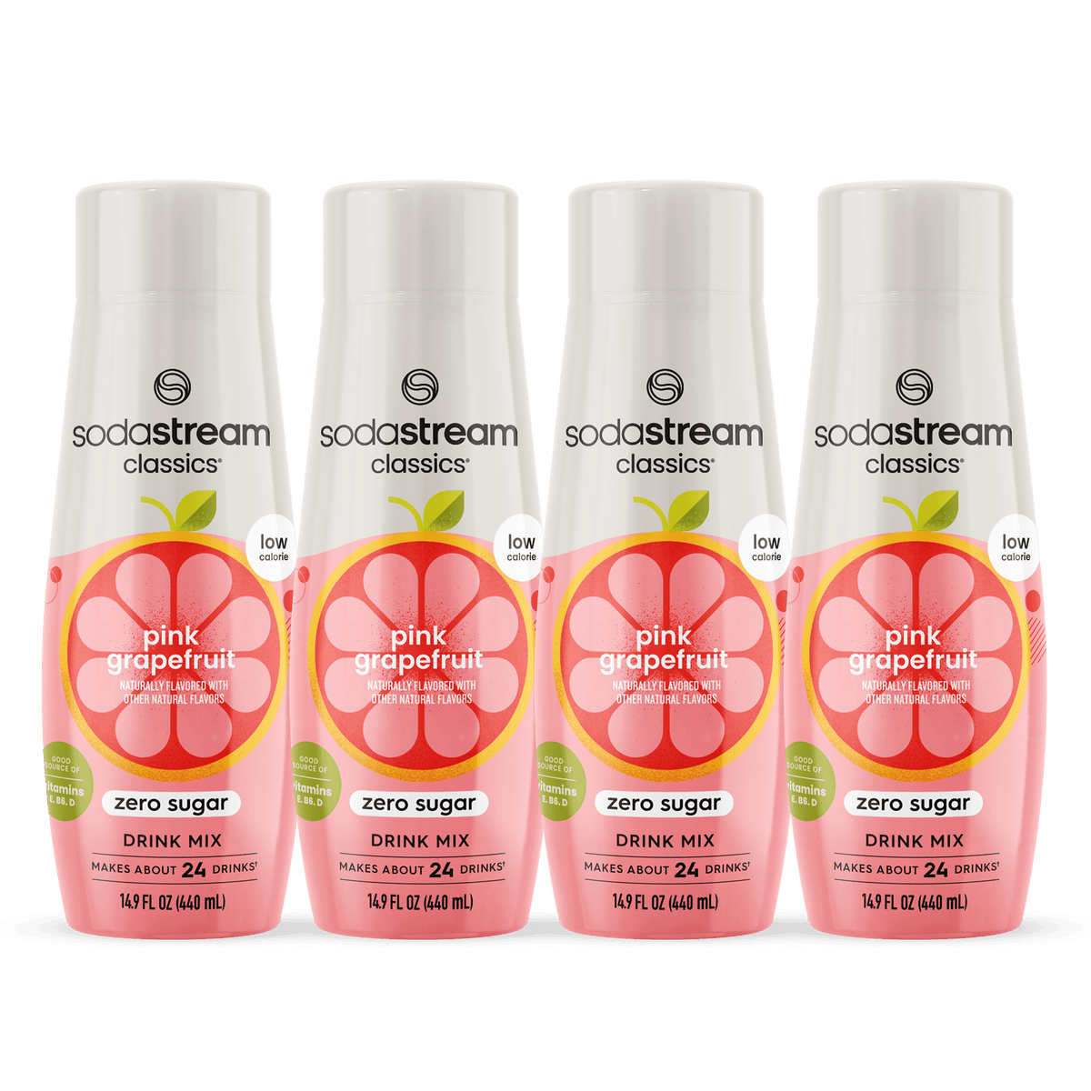 4 Pack Pink Grapefruit Zero Calorie Flavor - SodaStream