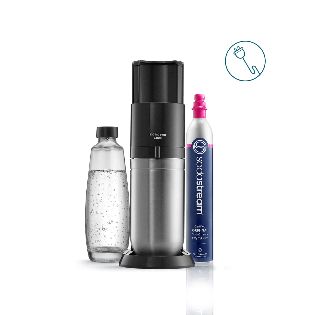 SodaStream E-DUO Sparkling Water Maker With Glass Bottles SodaStream E-DUO Sparkling Water Maker With Glass Bottles