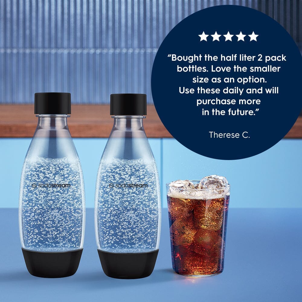 SodaStream 0.5 Liter Carbonating Black Bottles - Twin Pack