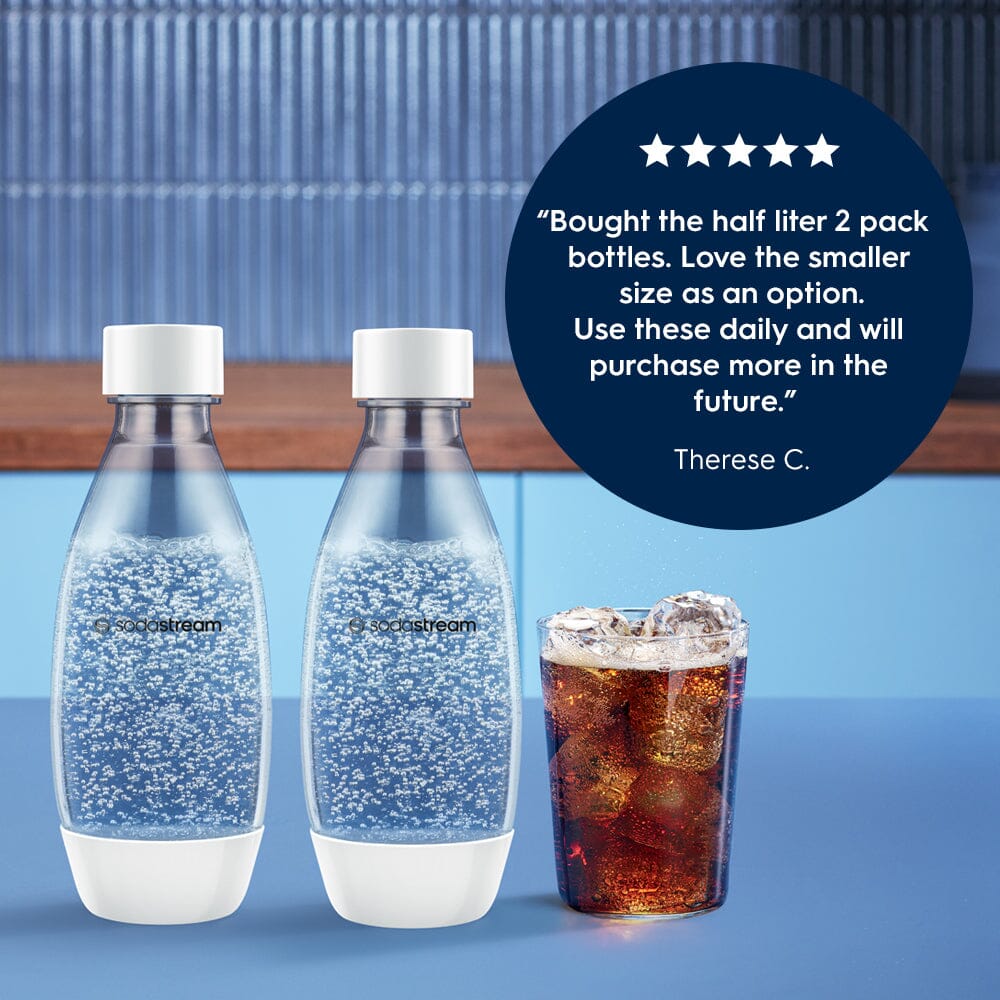 0.5 Liter Carbonating White Bottles Twin Pack - SodaStream