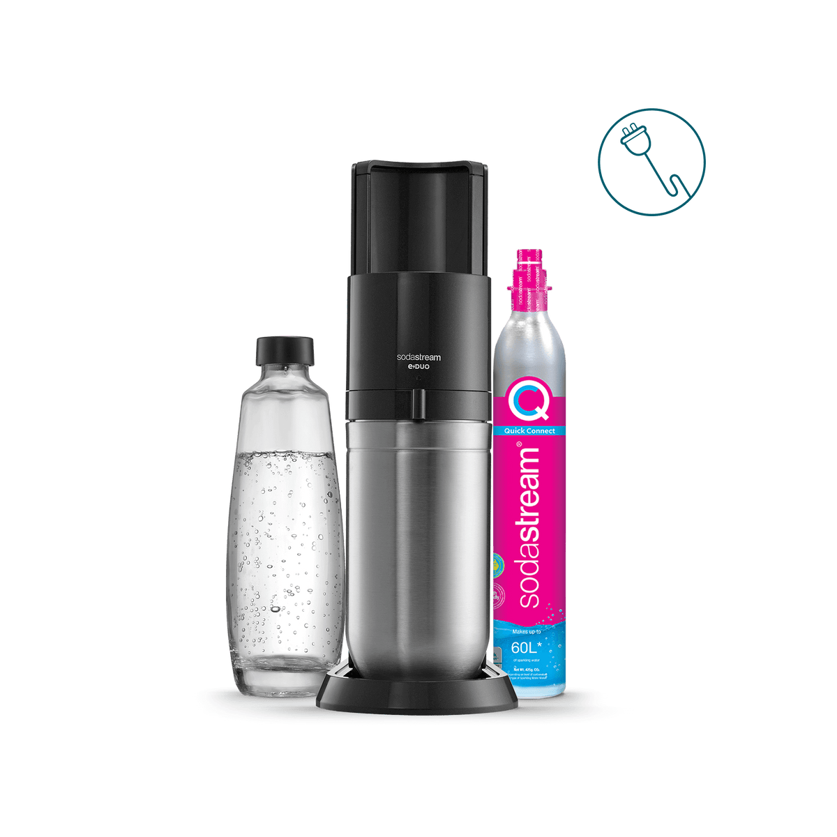 Machine à eau pétillante Sodastream Duo Blanc avec 2 carafes et 2  bouteilles Fuse