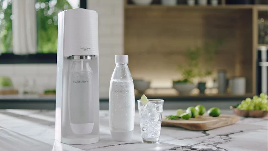 Machine à soda Sodastream TERRA Rouge - avec 1 bouteille nomade 1L    - Shopping et Courses en ligne, livrés à domicile ou au bureau,  7j/7 à la Réunion