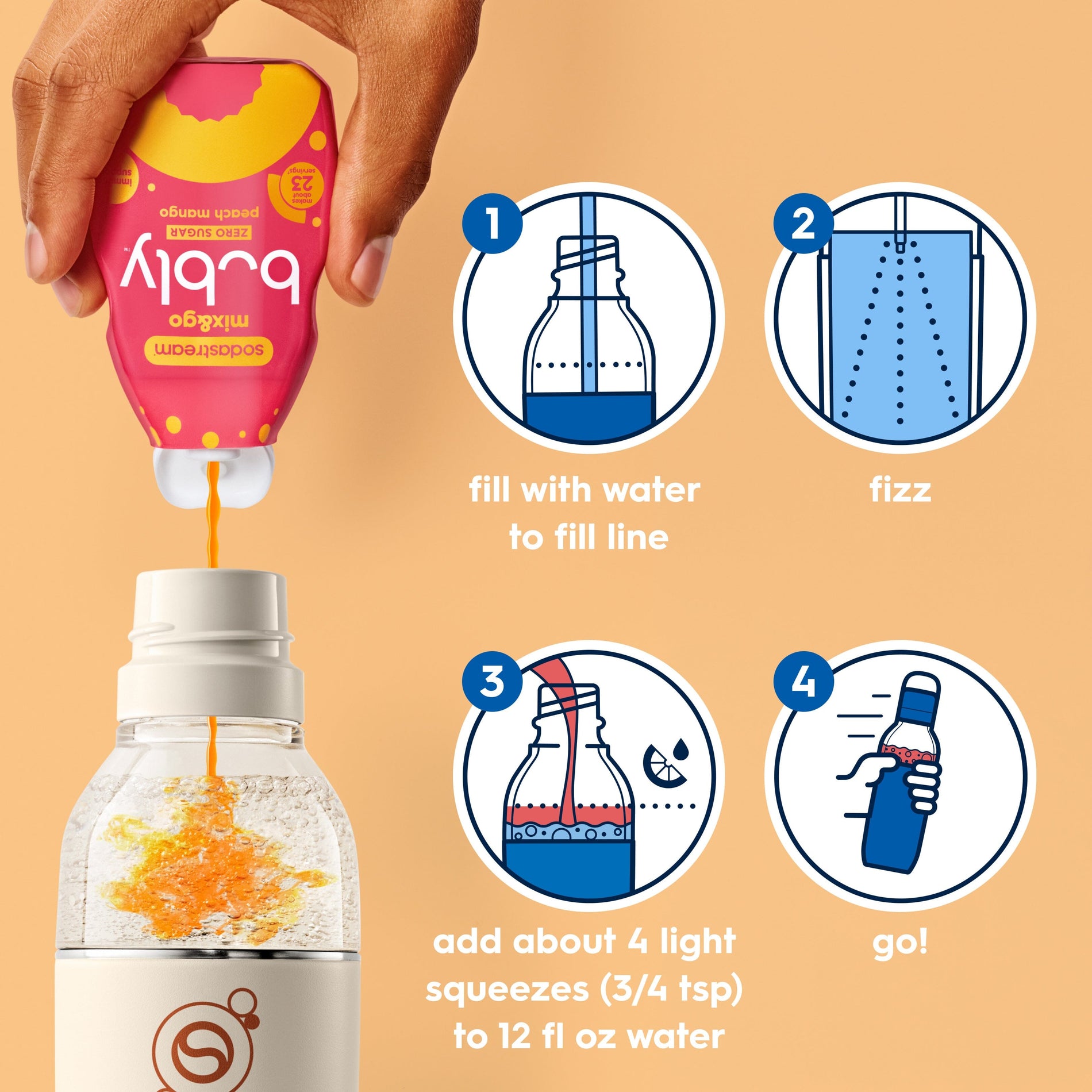  Sodastream mix&go™ bubly™ Peach Mango Liquid Water Enhancer 