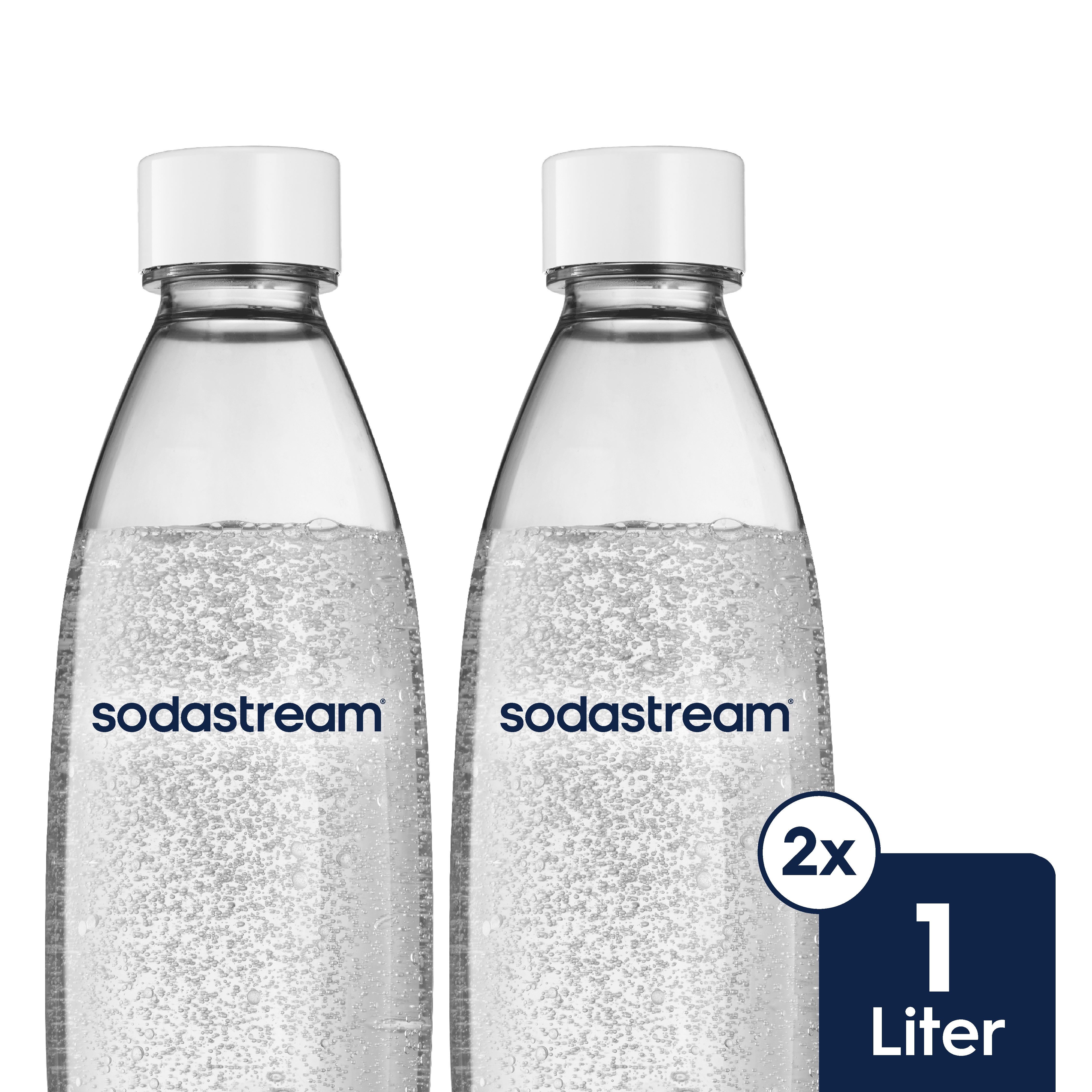 1 L White Slim Bottles Twin Pack