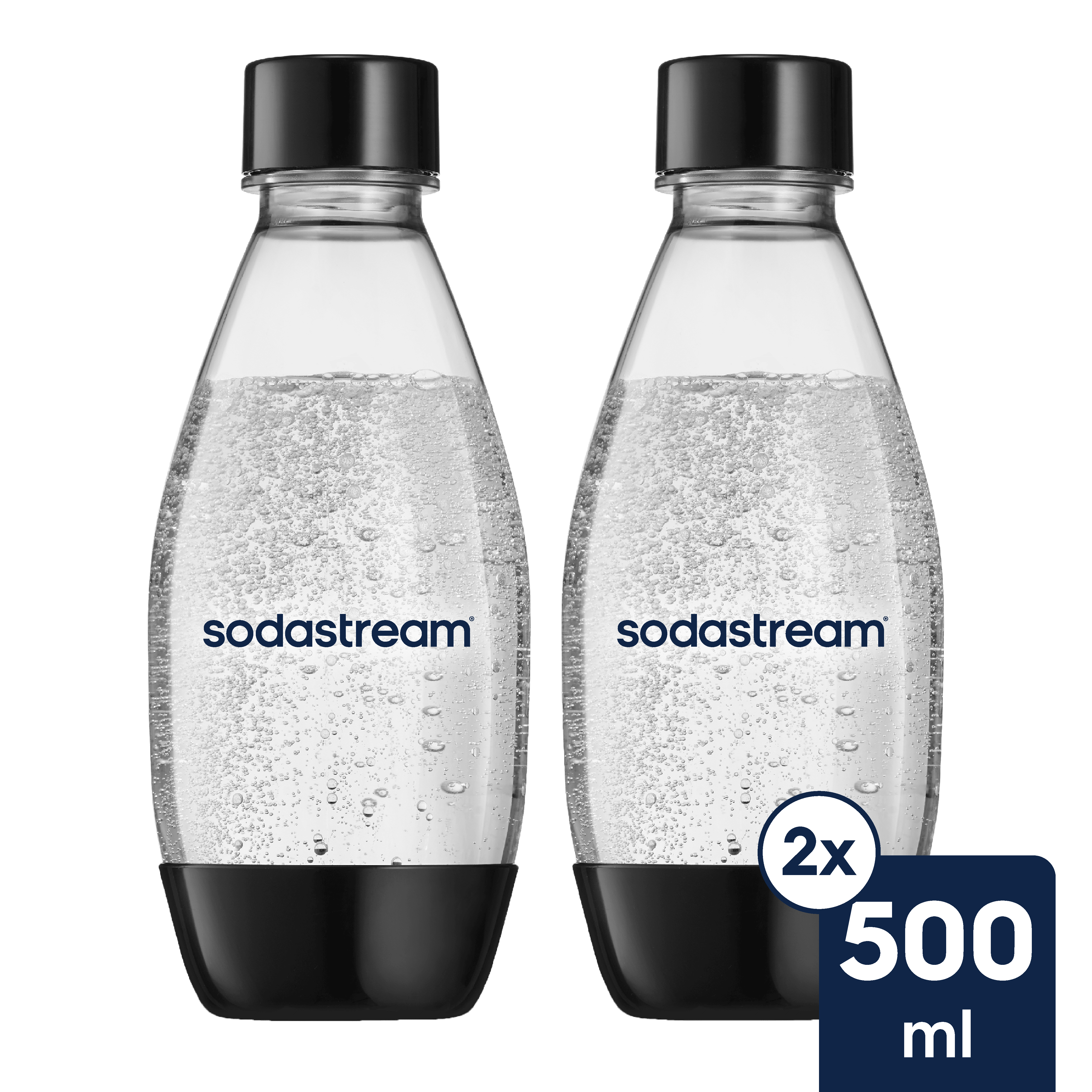 SodaStream 0.5L Slim Dishwasher Safe Bottles Twin Pack - Black