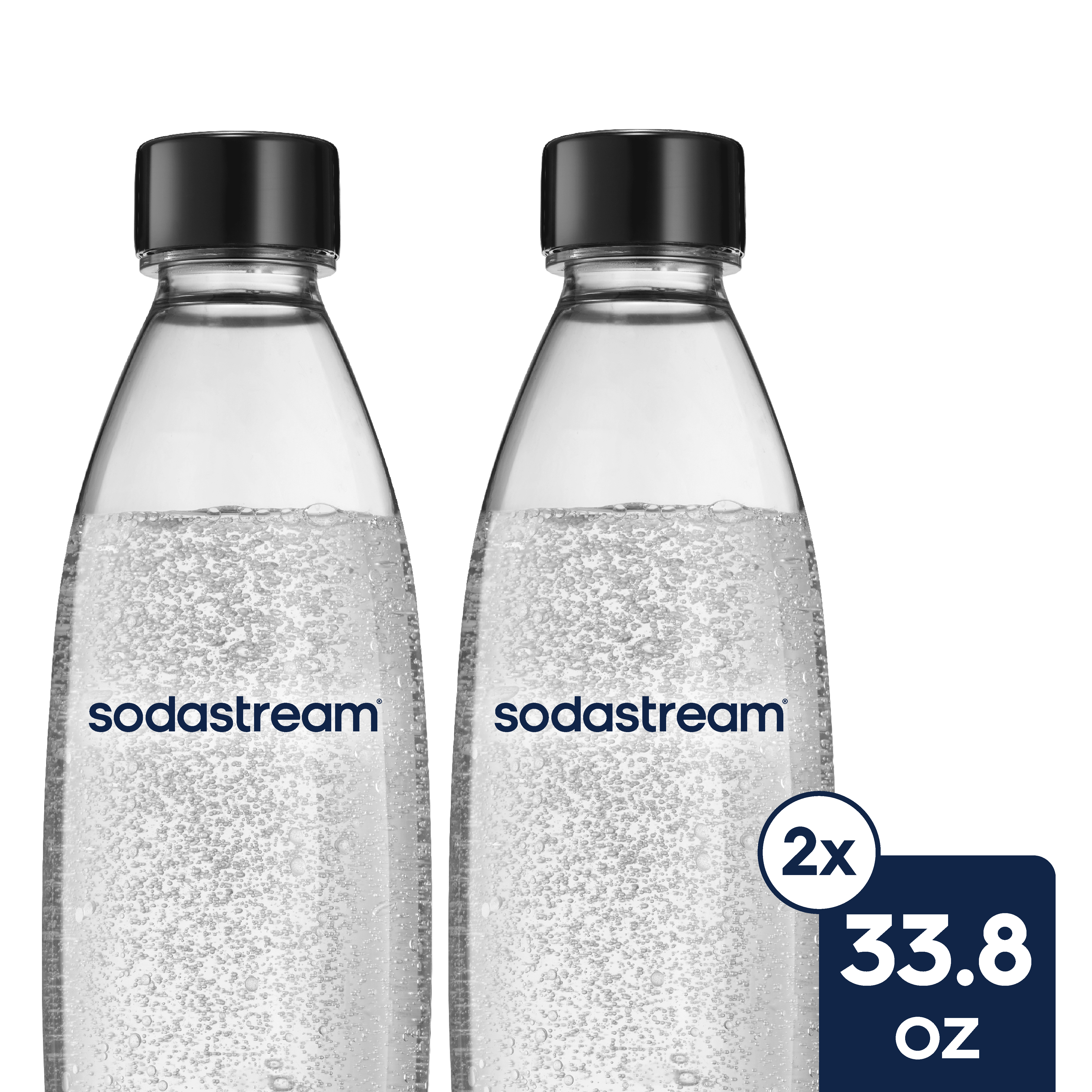 SodaStream 1L Slim Dishwasher Safe Bottles Twin Pack - Black sodastream