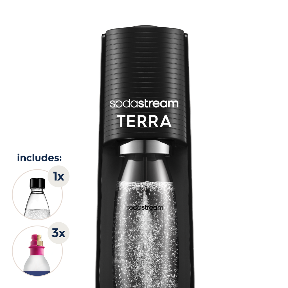 sodastream black terra carbonation bundle 