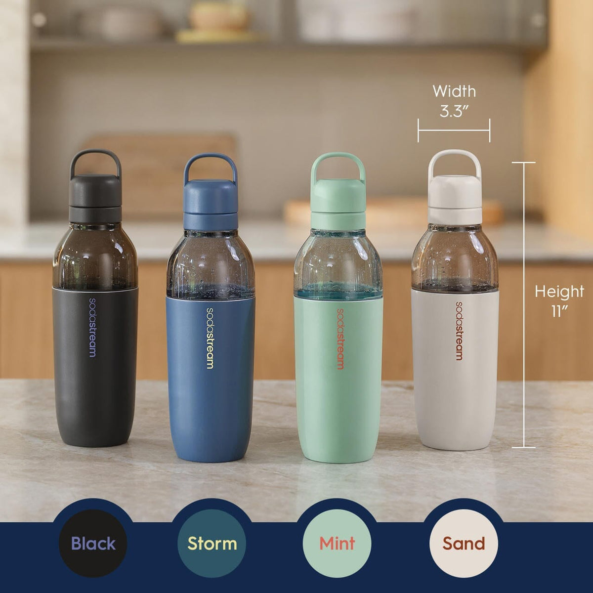 Sodastream Fizz & Go™ Easy Mix Insulated Stainless Steel Bottle Sand 23.7 oz