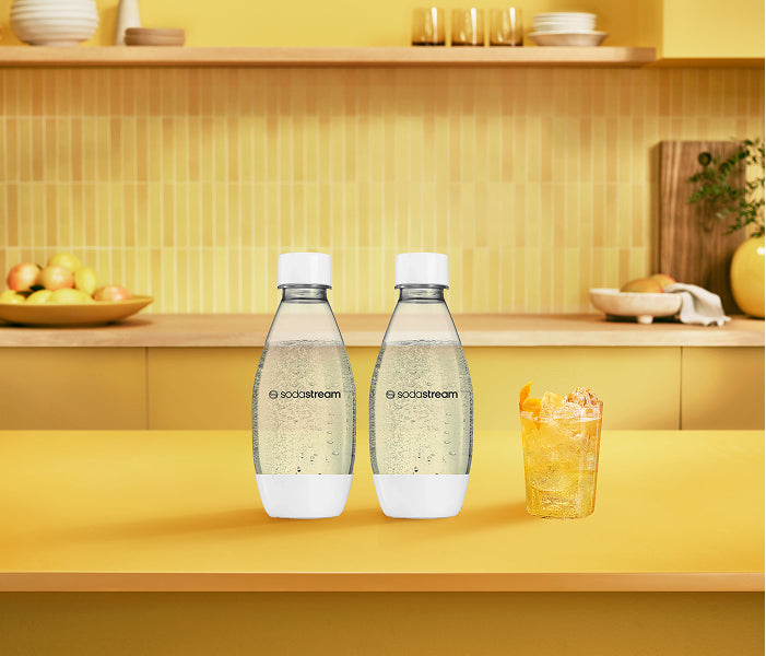 0.5L Slim Dishwasher Safe Bottles Twin Pack White