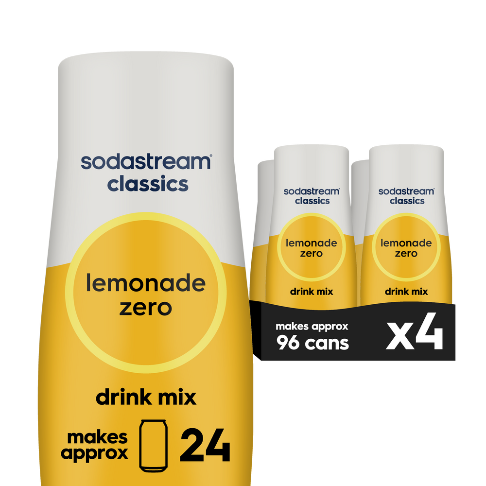 Sodastream Classics Lemonade Zero Sugar Drink Mix 4 Pack 440ml