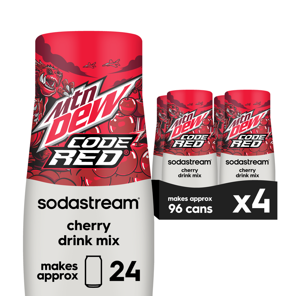 Sodastream MTN DEW® Code Red Cherry Drink Mix 4 Pack 440ml