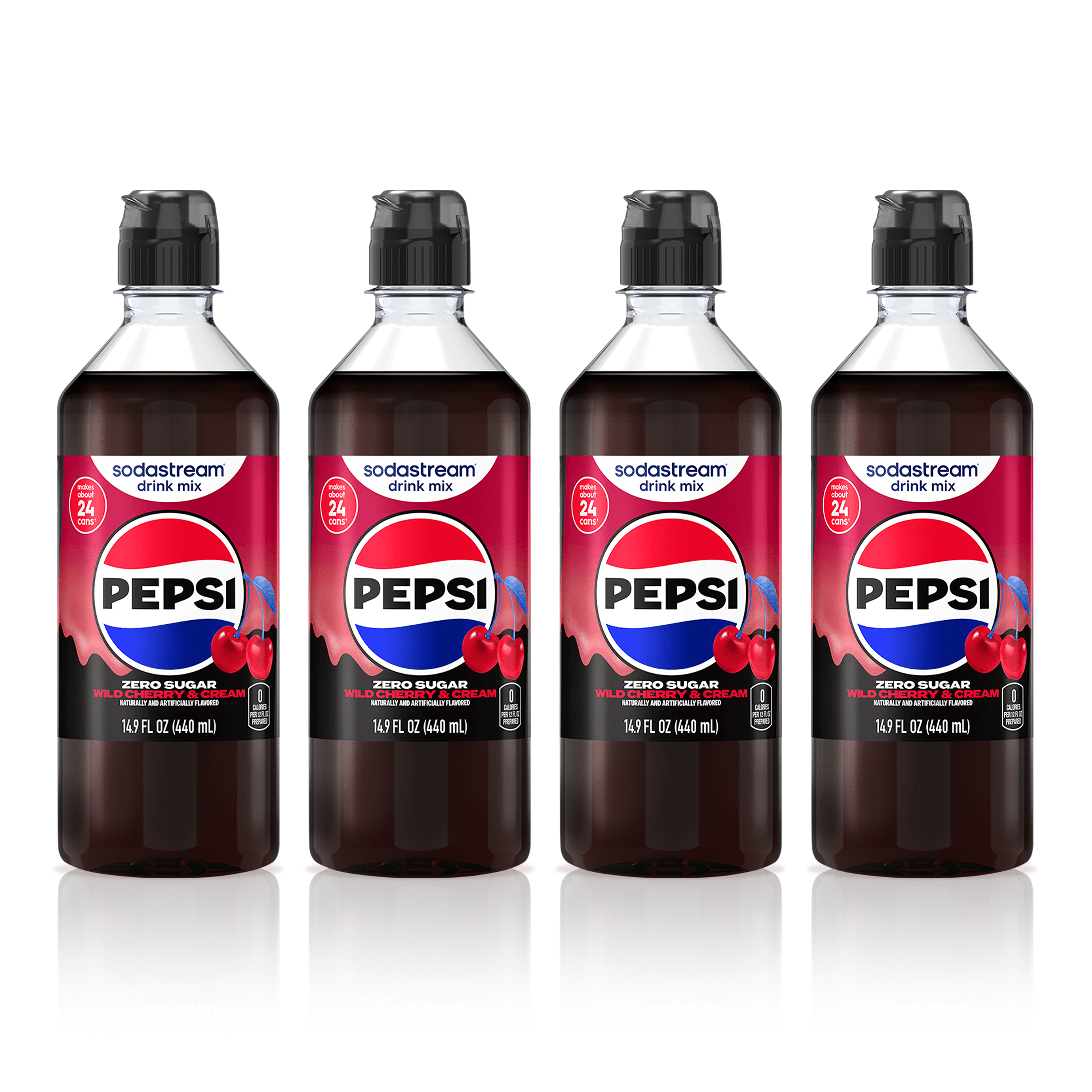 Sodastream Pepsi® Wild Cherry & Cream Zero Sugar 4 Pack Drink Mix 4 x 440ml sodastream