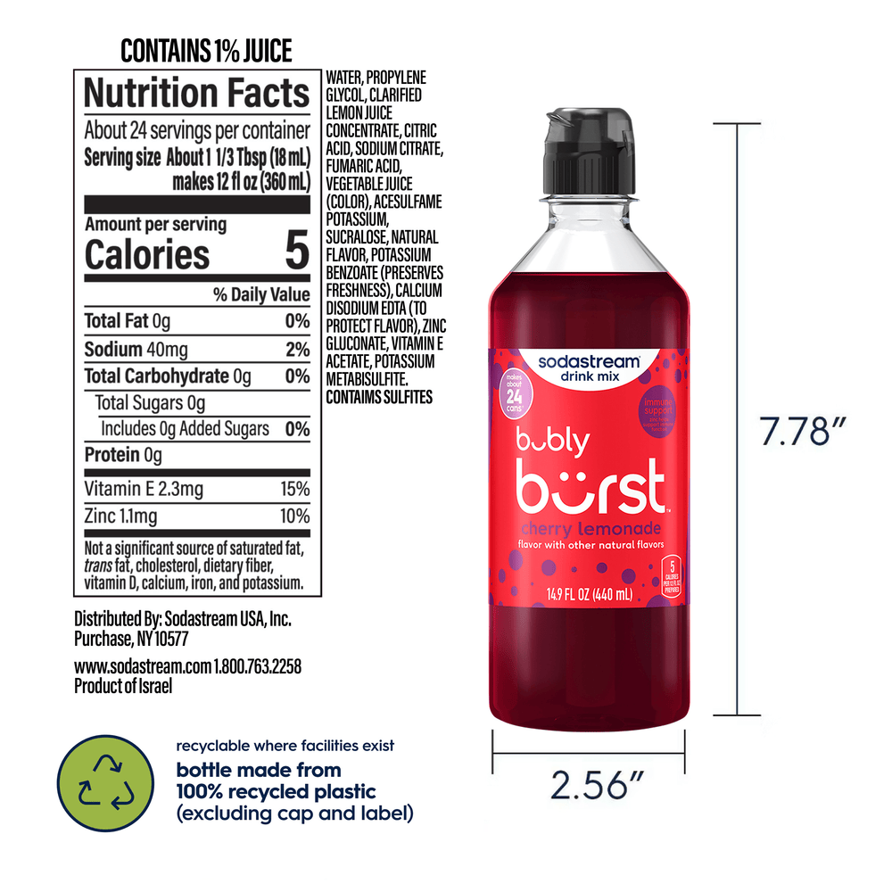 Sodastream bubly burst® Cherry Lemonade Drink Mix 440ml