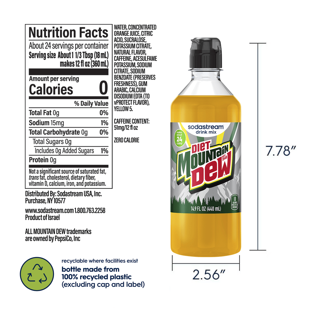 Sodastream MTN DEW Diet Drink Mix 440ml