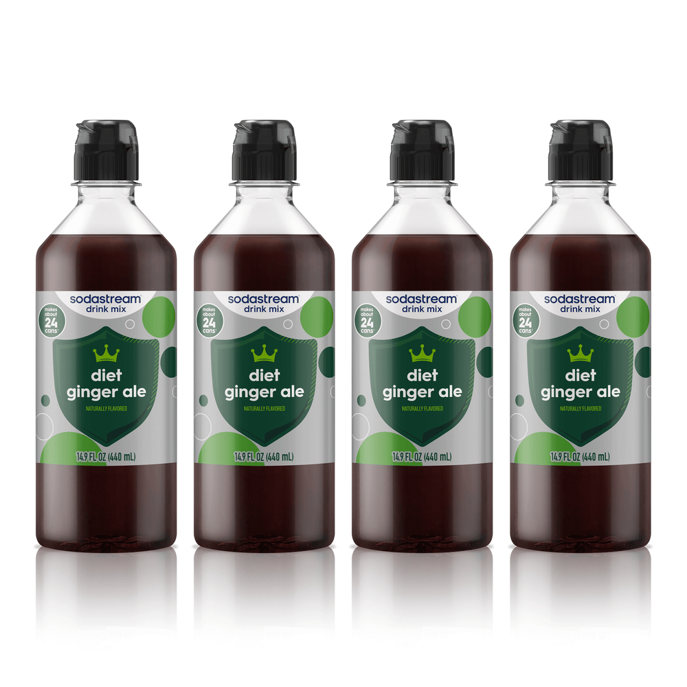 Sodastream Diet Ginger Ale Drink Mix 4 Pack Bottles 