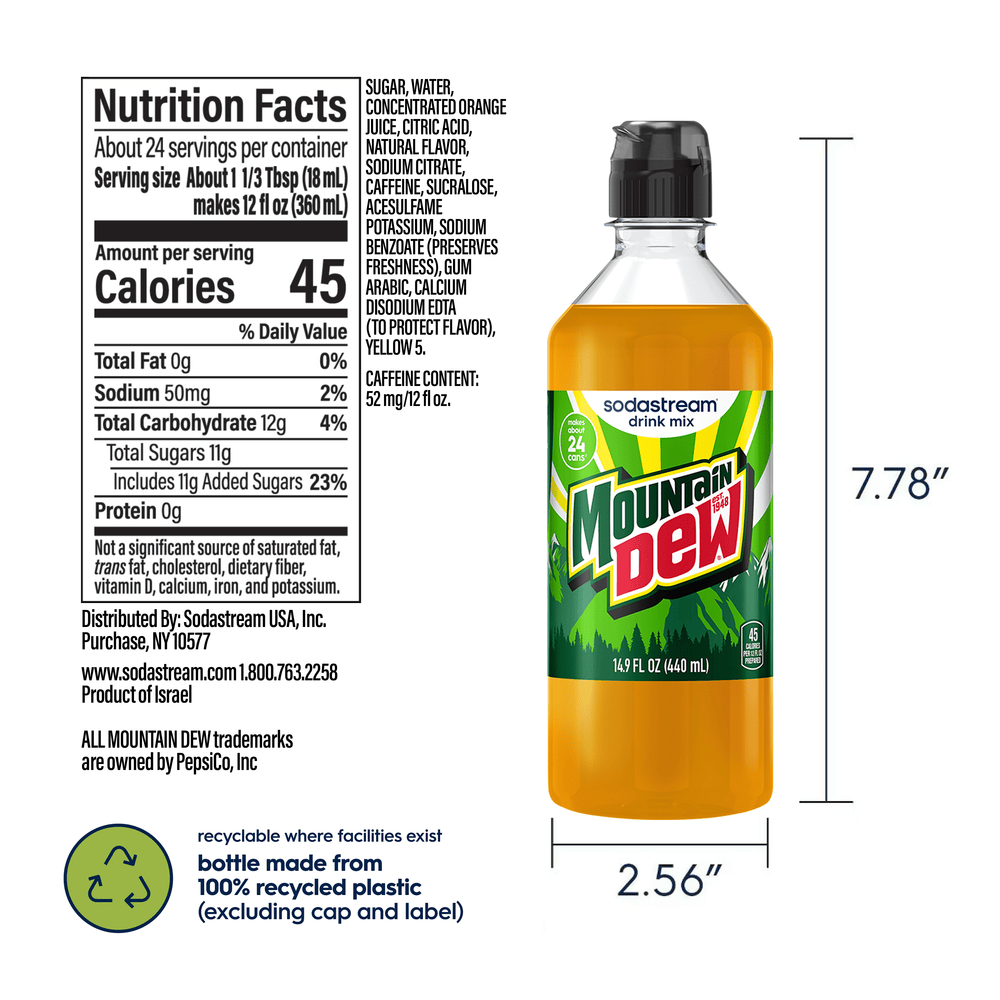 Sodastream MTN DEW Drink Mix 440ml