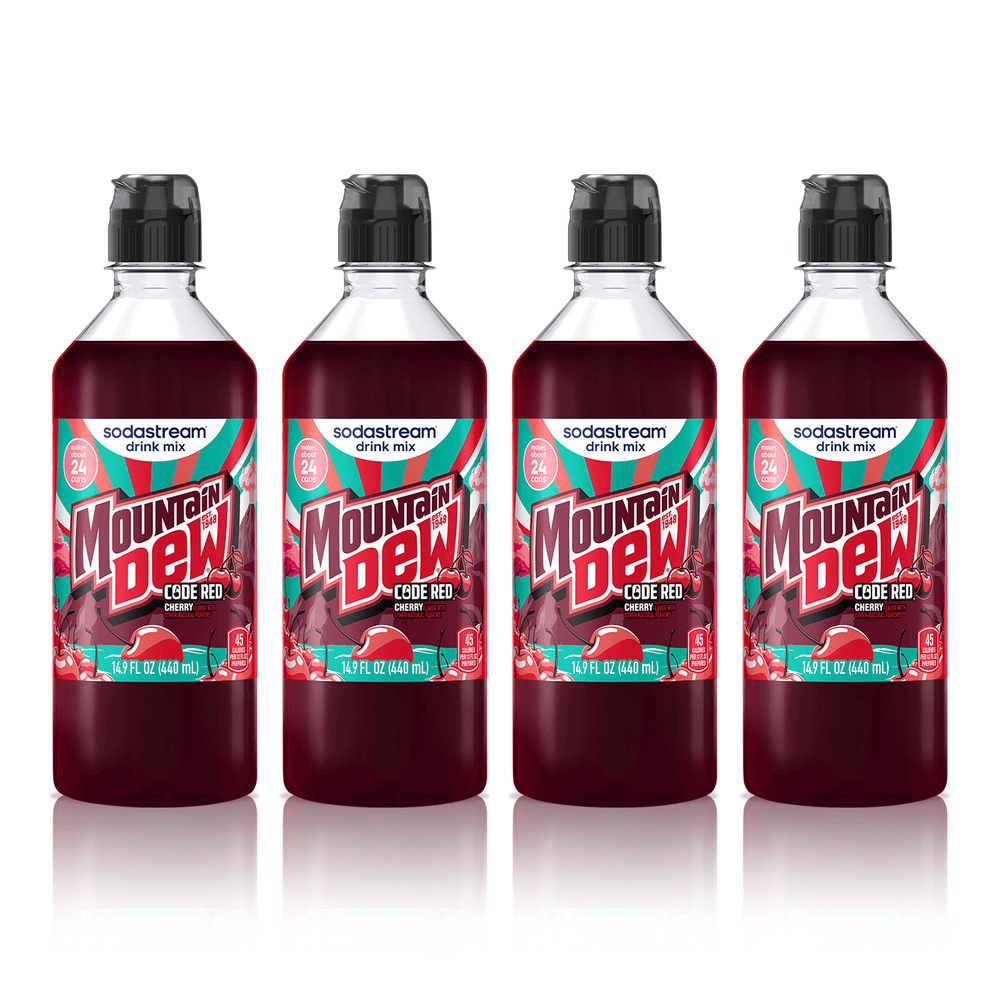 Sodastream Mountain Dew Code Red Drink Mix 4 Pack Bottles 
