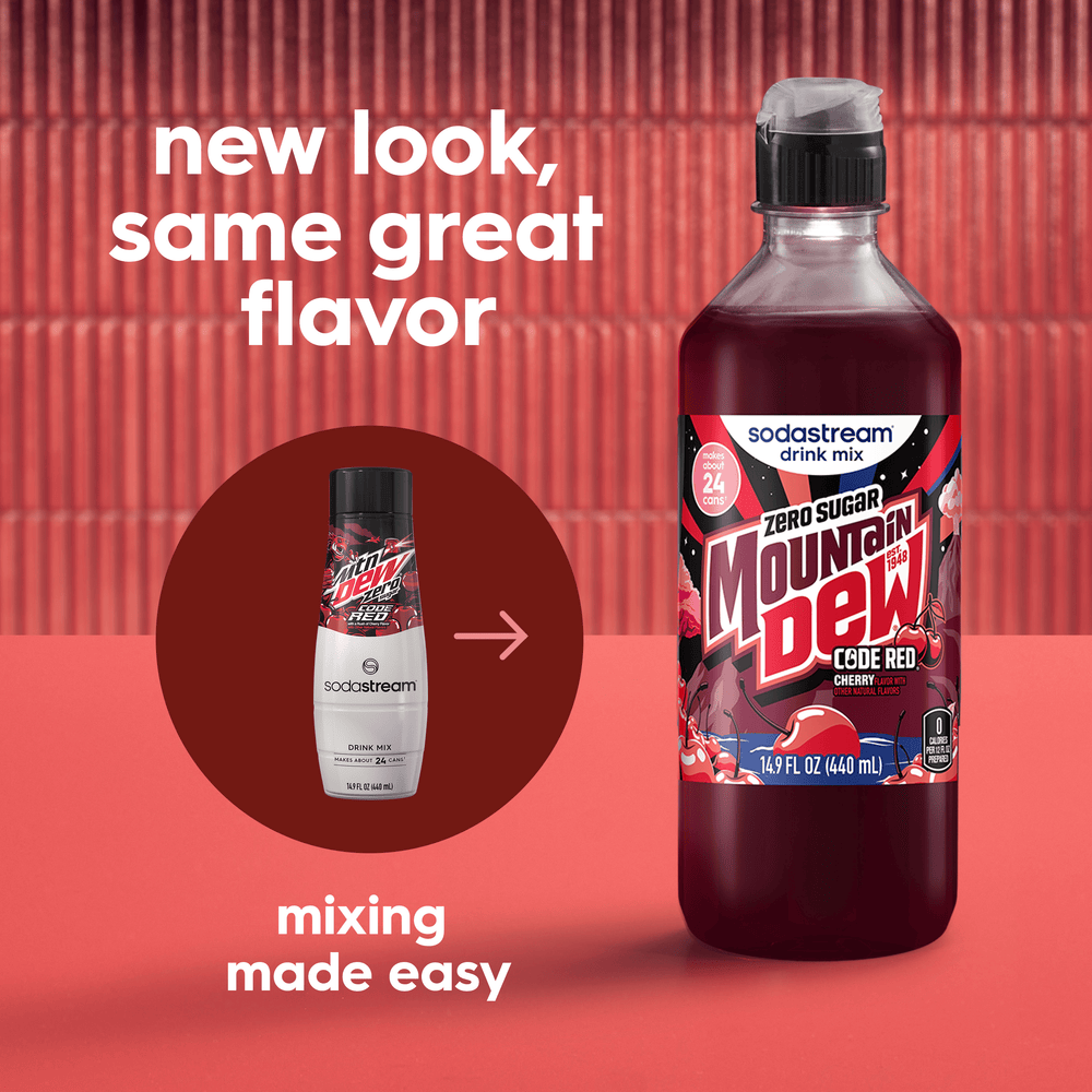Sodastream MTN DEW Code Red Cherry Zero Sugar Drink Mix 440ml