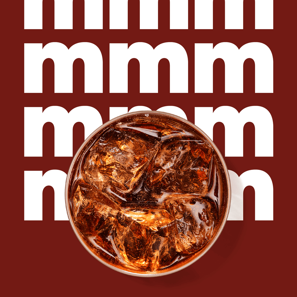 Finished Mug Zero drink with 'mmm' background