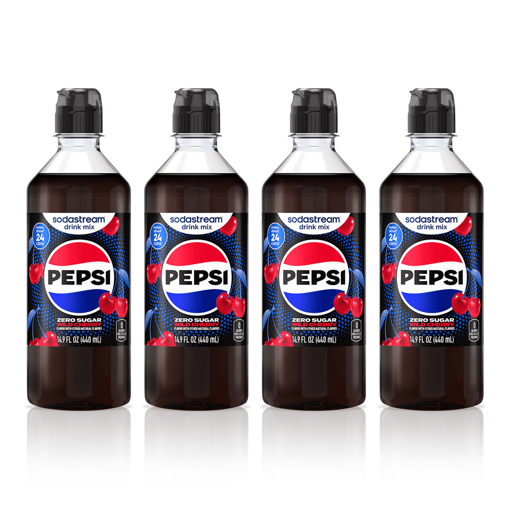 Sodastream Pepsi Wild Cherry Zero Drink Mix 4 Pack Bottles 