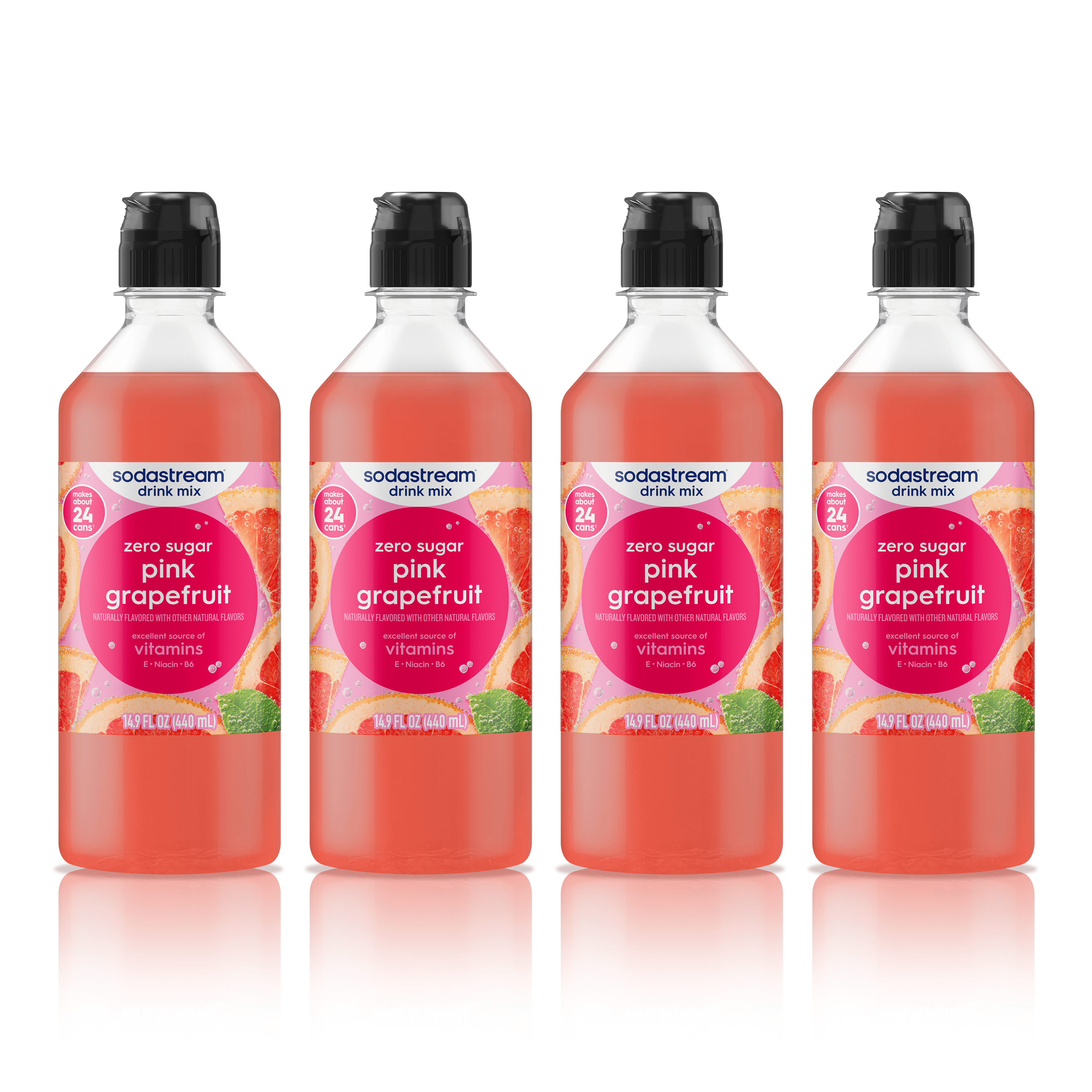 Sodastream Classics® Pink Grapefruit Zero Sugar Drink Mix 4 Pack 440ml sodastream