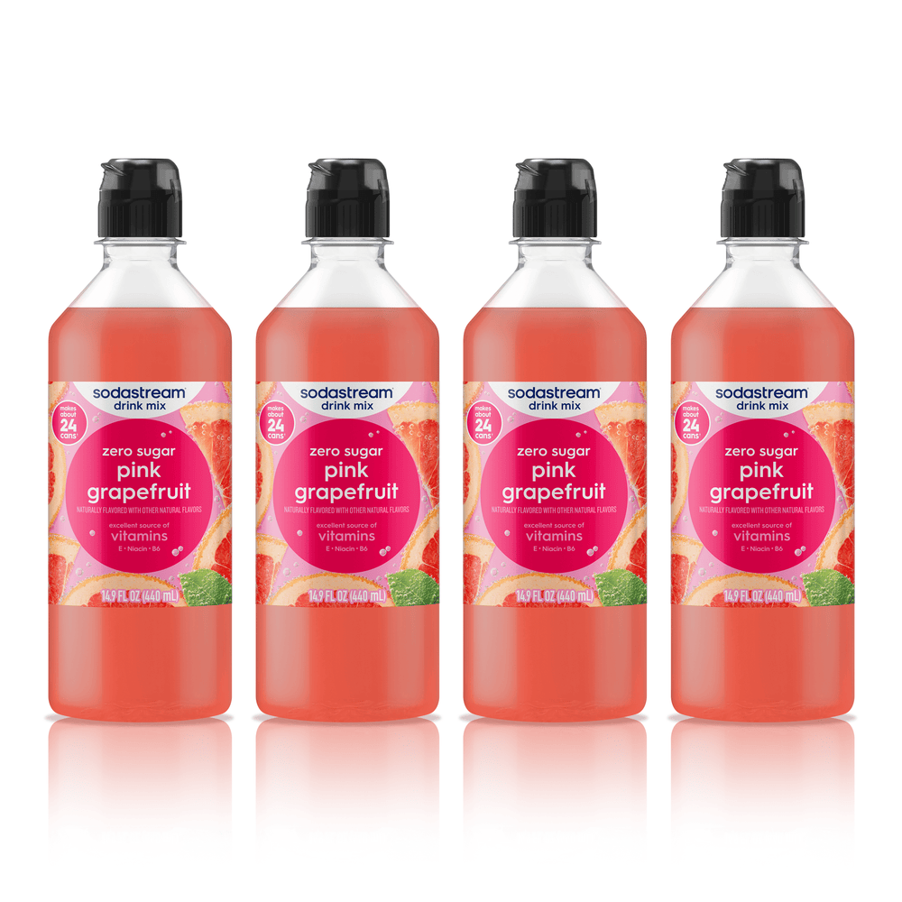 Sodastream Pink Grapefruit Zero Drink Mix 4 Pack Bottles 