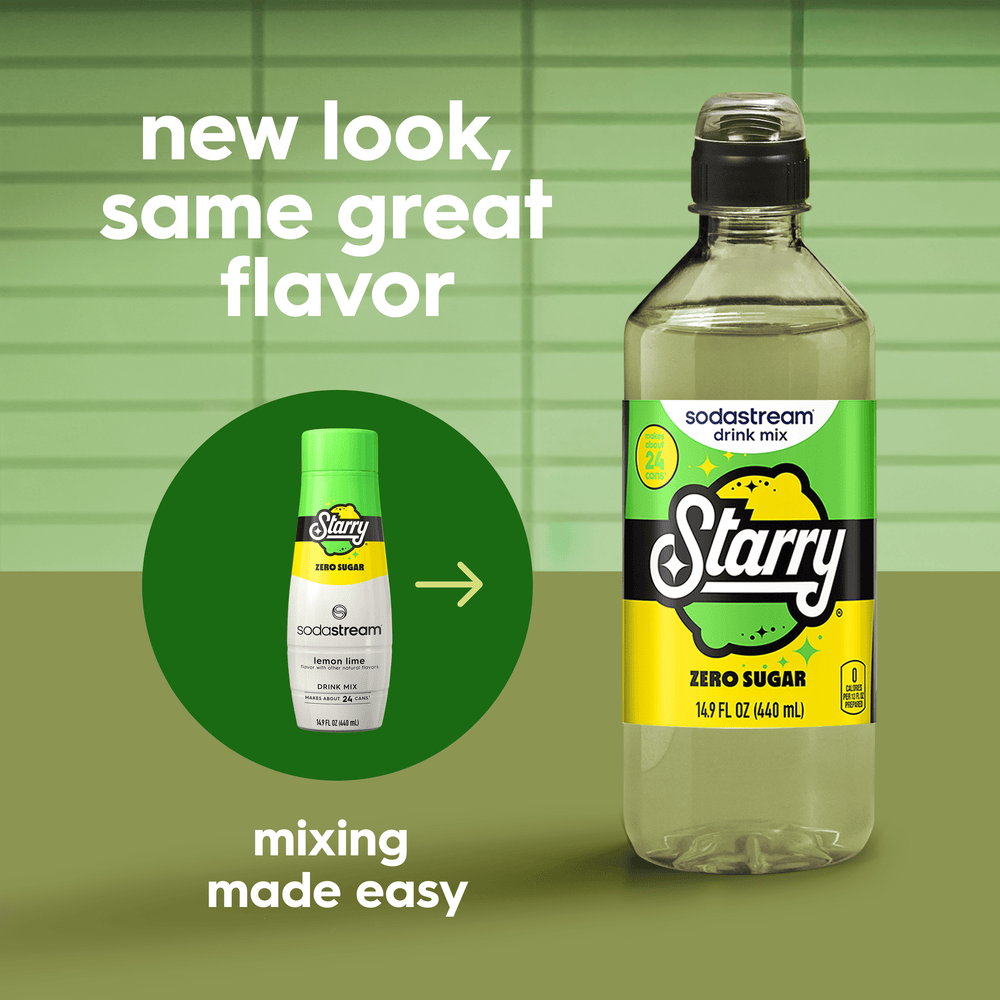 Sodastream STARRY® Lemon Lime Zero Sugar Drink Mix 4 Pack 440ml