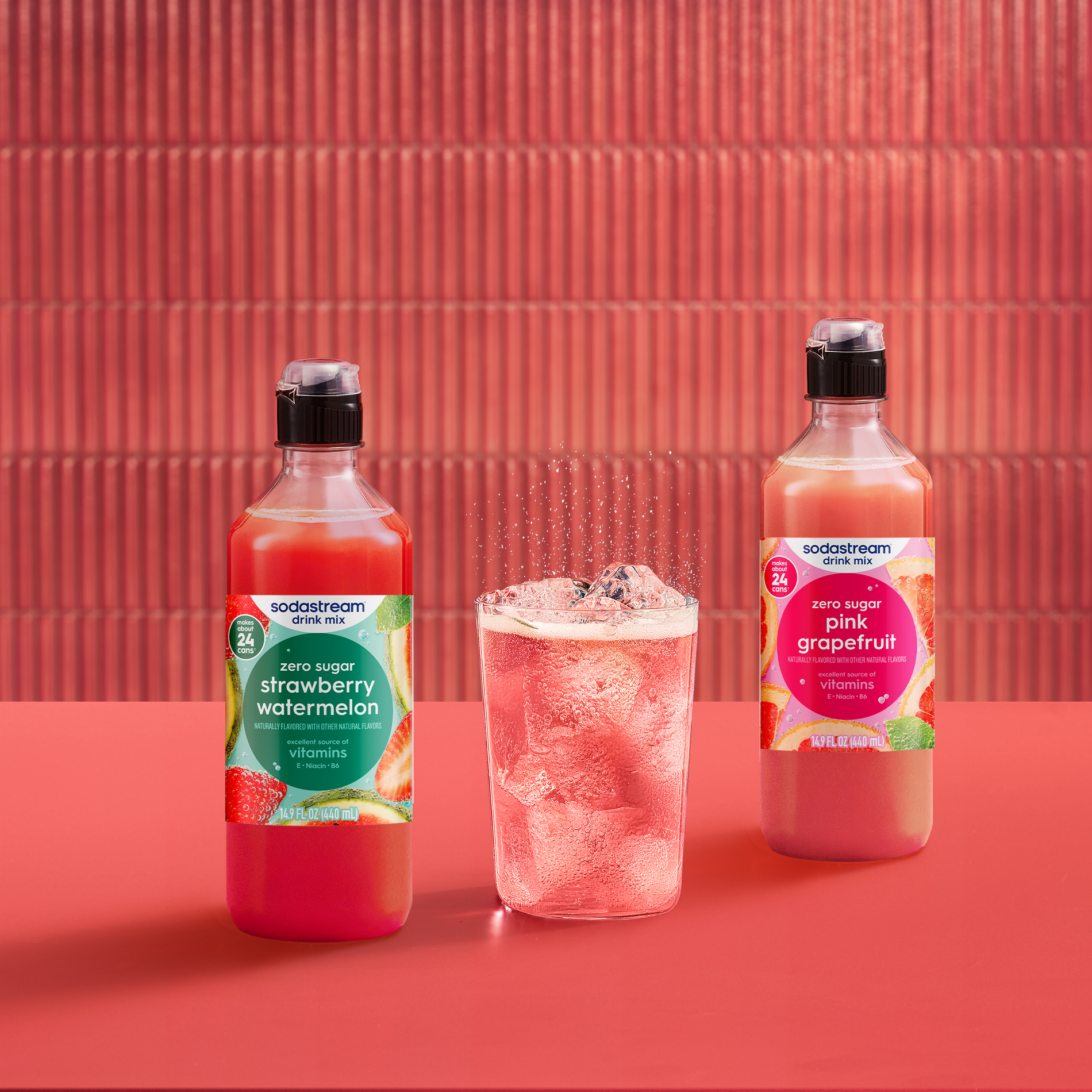 Sodastream Strawberry Watermelon Zero Drink Mix with other varieties of flavors