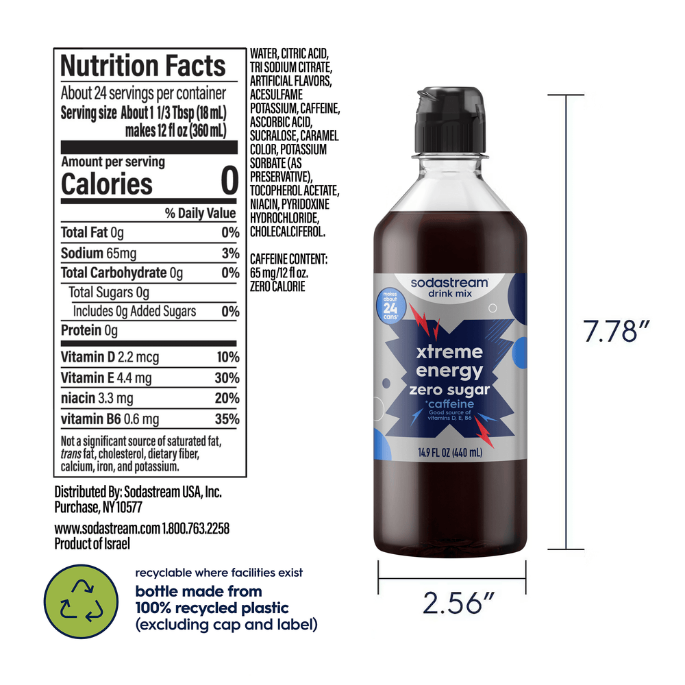 Sodastream Classics® Xtreme Energy Zero Sugar Drink Mix 440ml