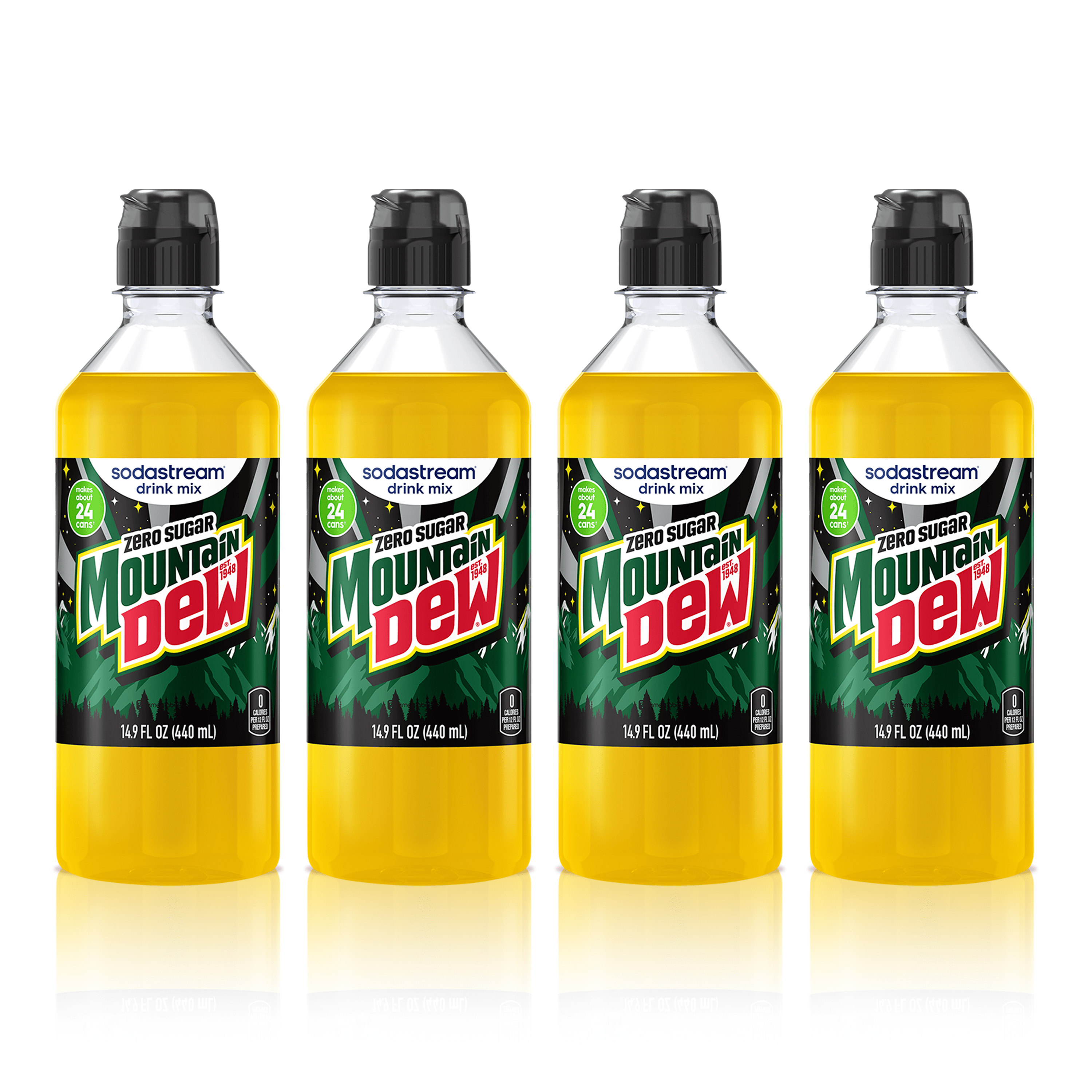 Sodastream MTN DEW Zero Sugar Drink Mix 4 Pack 440ml sodastream