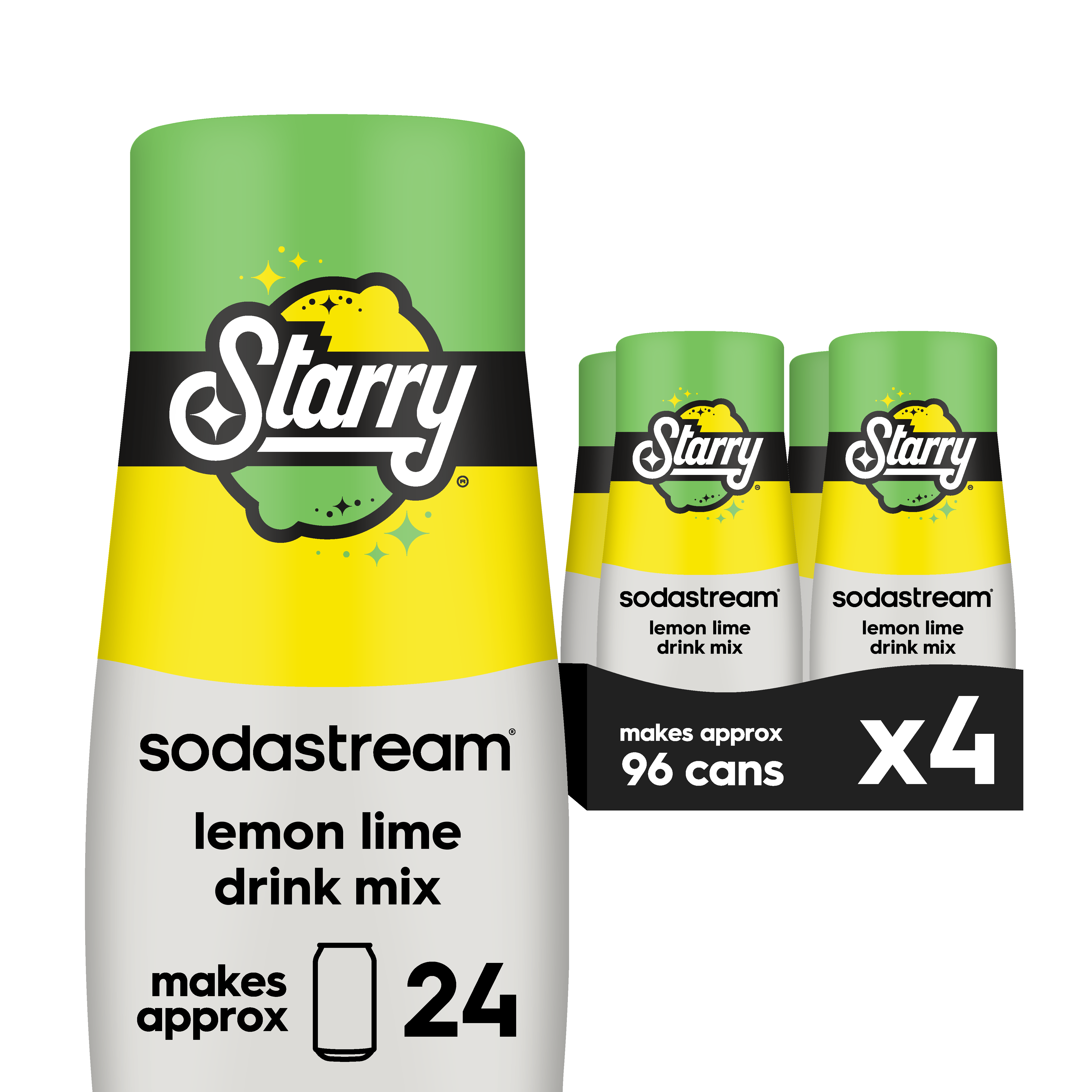 Sodastream STARRY™ Lemon Lime Drink Mix 4 Pack 440ml sodastream