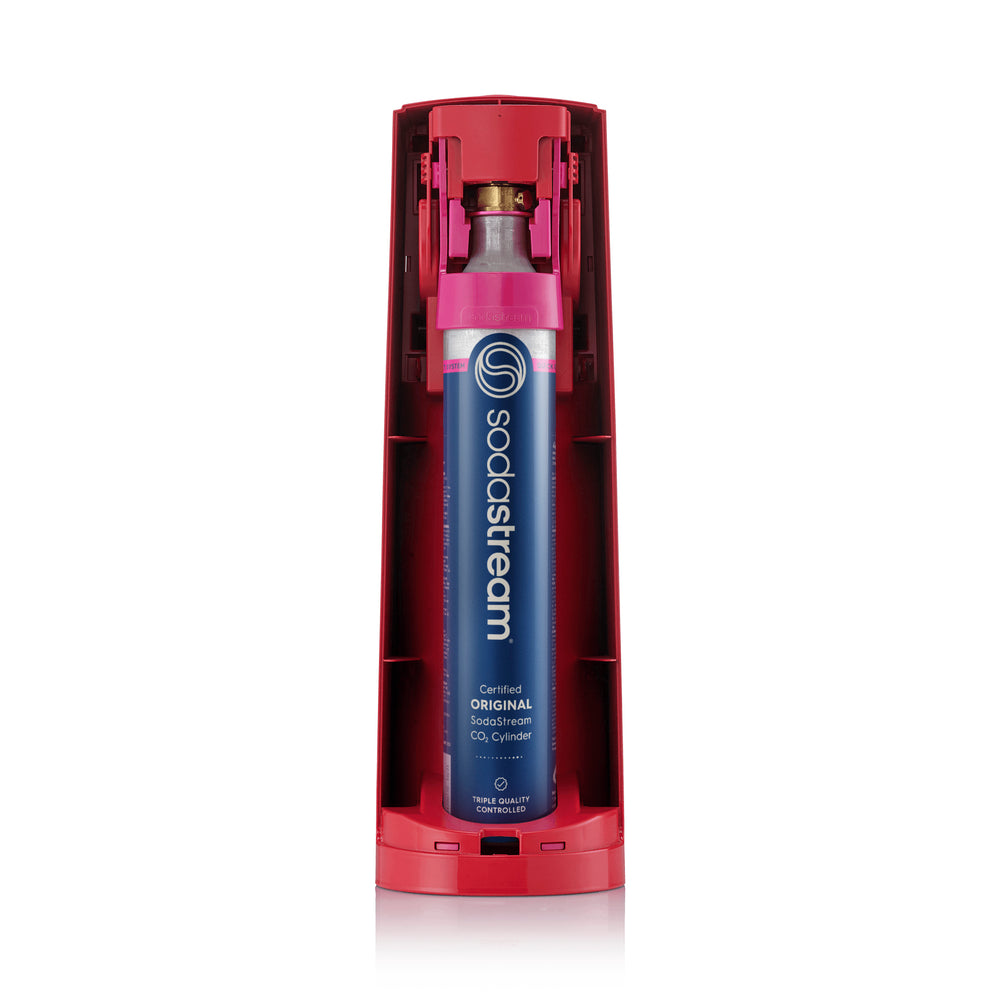sodastream red terra carbonation bundle with pink cc02 cylinder