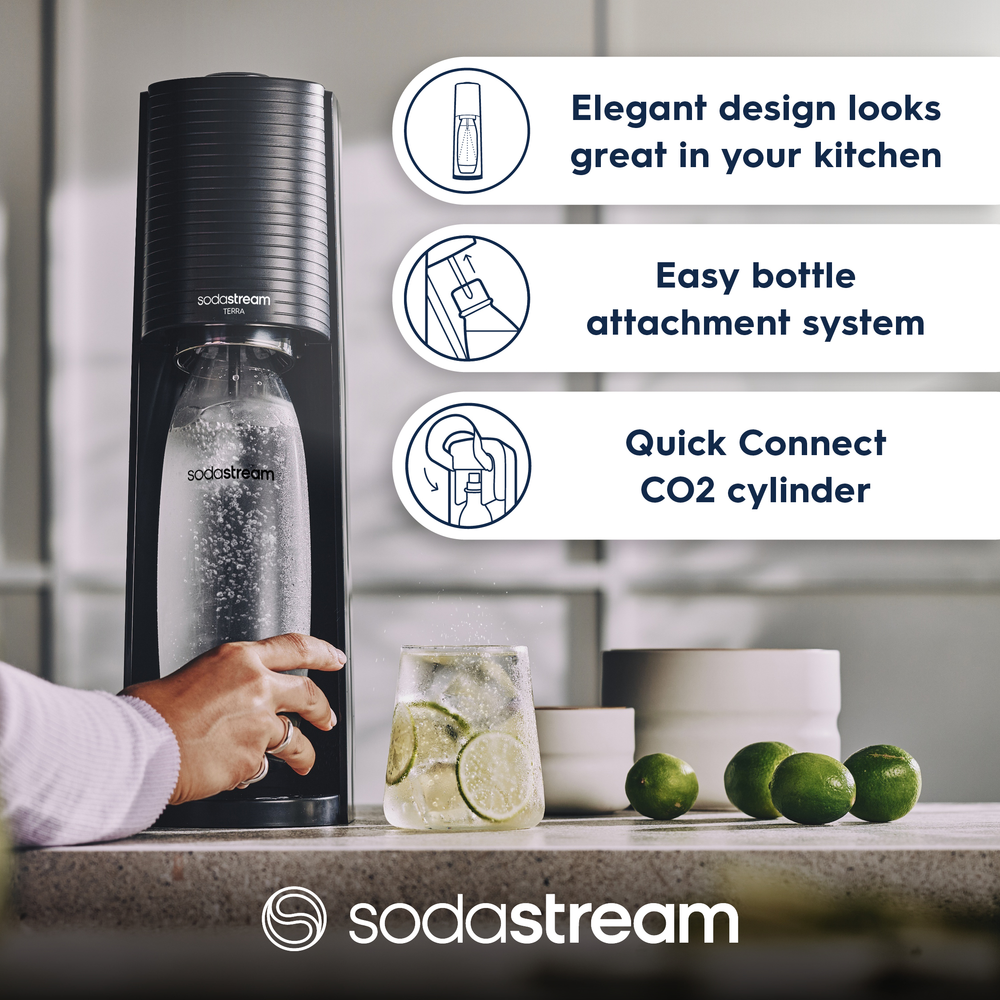 soda stream TERRA SodaStream Terra Sparkling Water Maker + (Quick Connect cqc