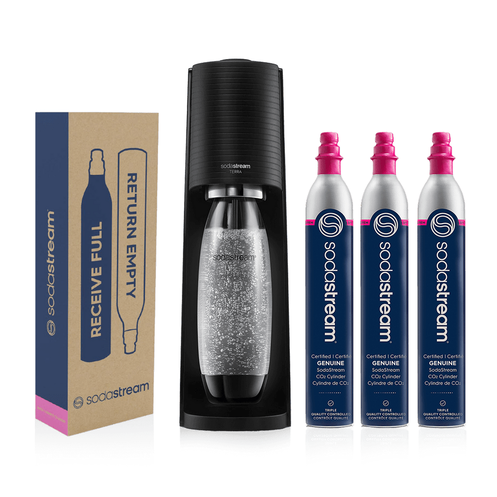 sodastream black terra carbonation bundle 