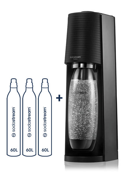SodaStream Black Cordless Soda Maker with CO2 Cylinder - Makes Soda,  Sparkling Water, and Flavored Water - 33 oz Bottle Included - 36 Months  Warranty