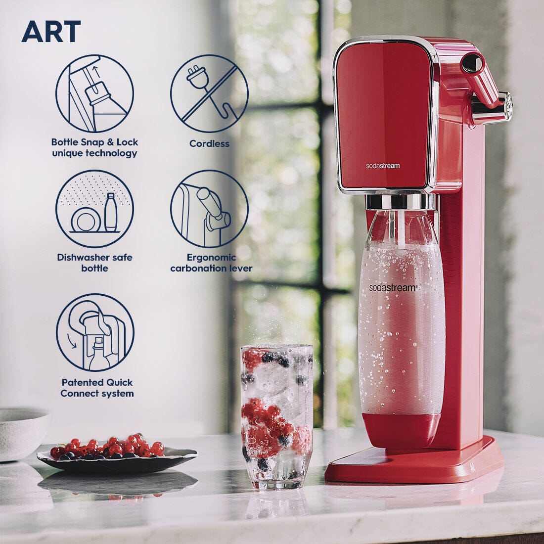 SodaStream Art Sparkling Water Maker + Quick Connect Cylinder