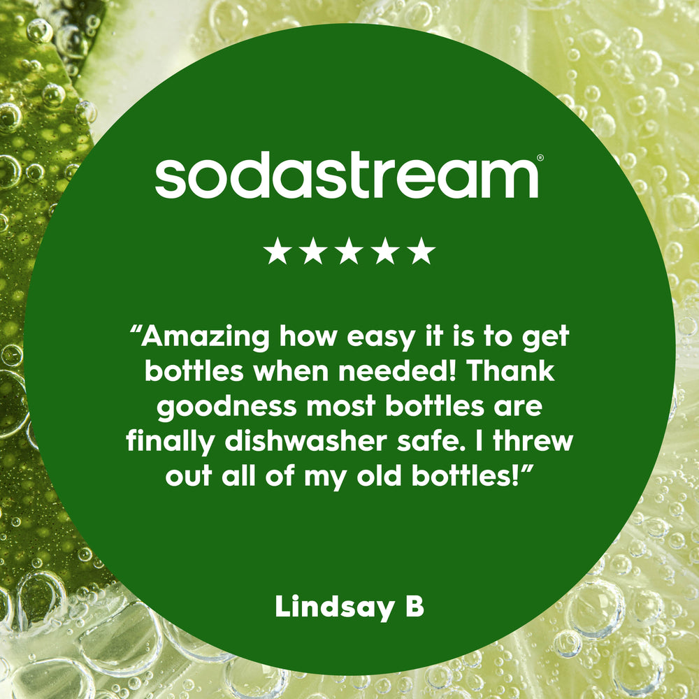 SodaStream 1L Slim Dishwasher Safe Bottles Twin Pack - Black