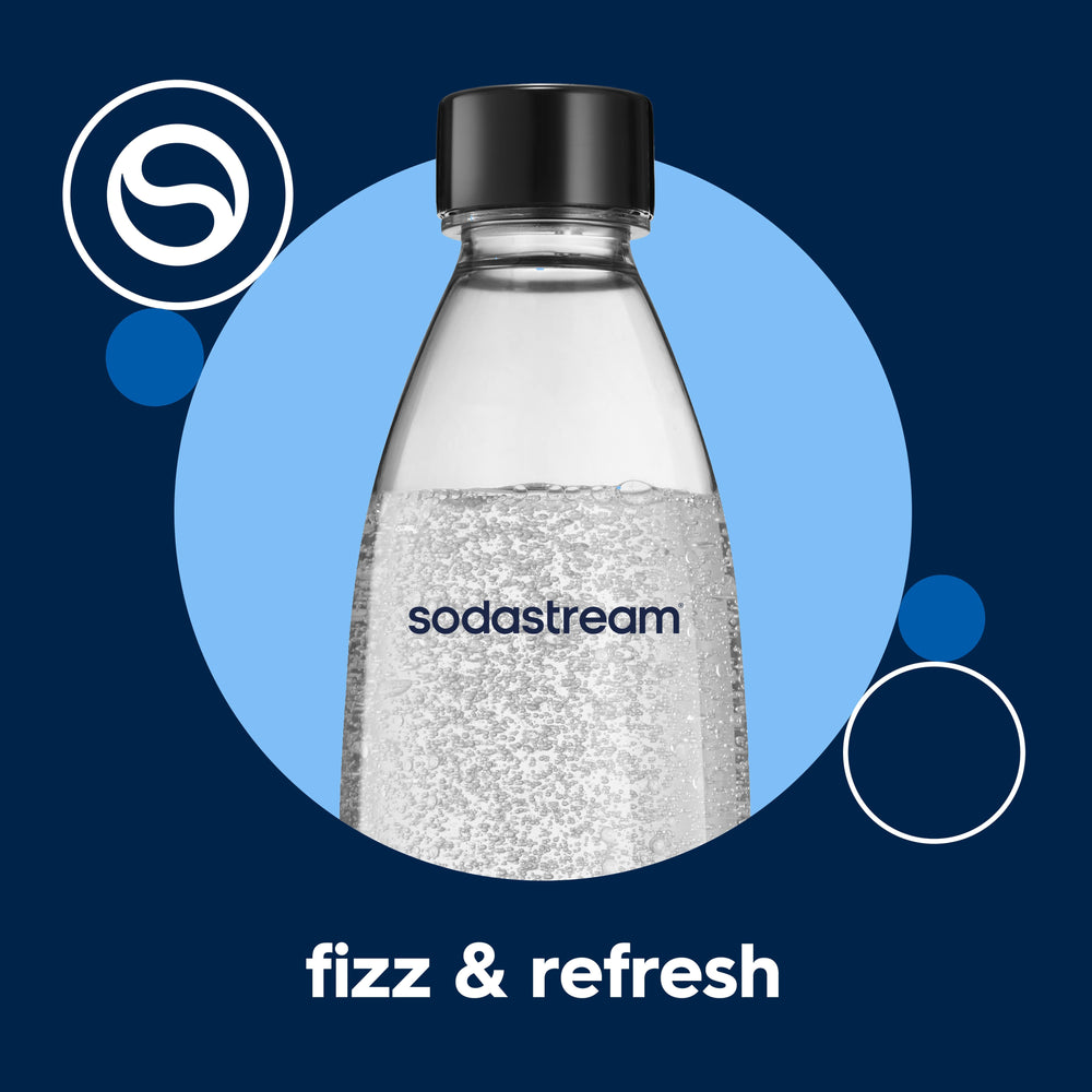 SodaStream 1L Slim Dishwasher Safe Bottles Twin Pack - Black