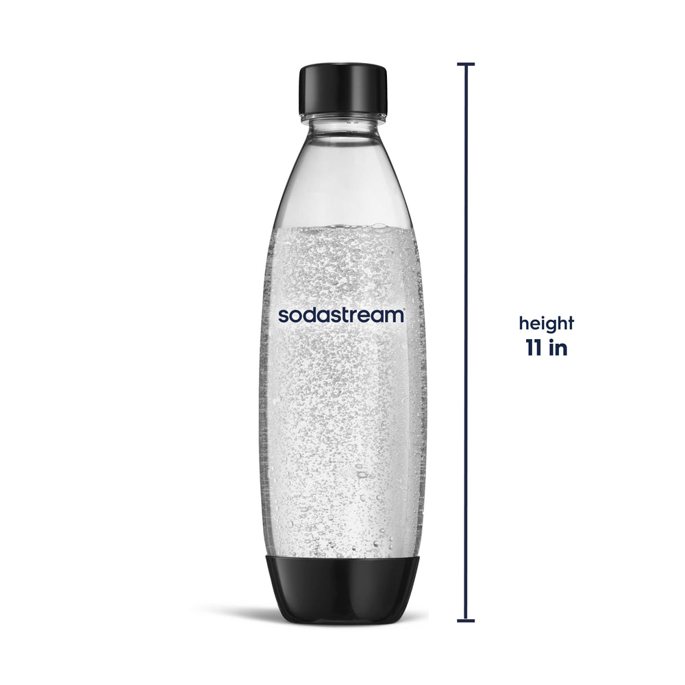 SodaStream 1L Slim Dishwasher Safe Bottles Twin Pack - Black