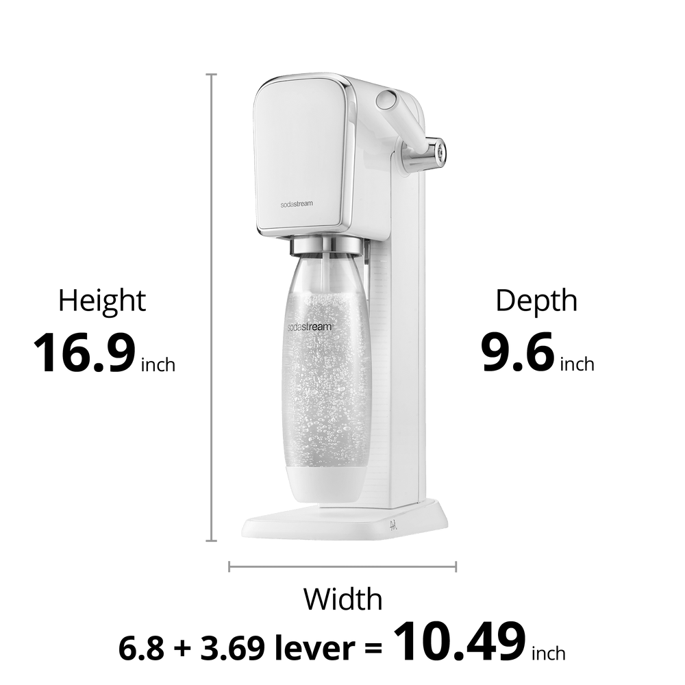 art sparkling water maker white dimensions