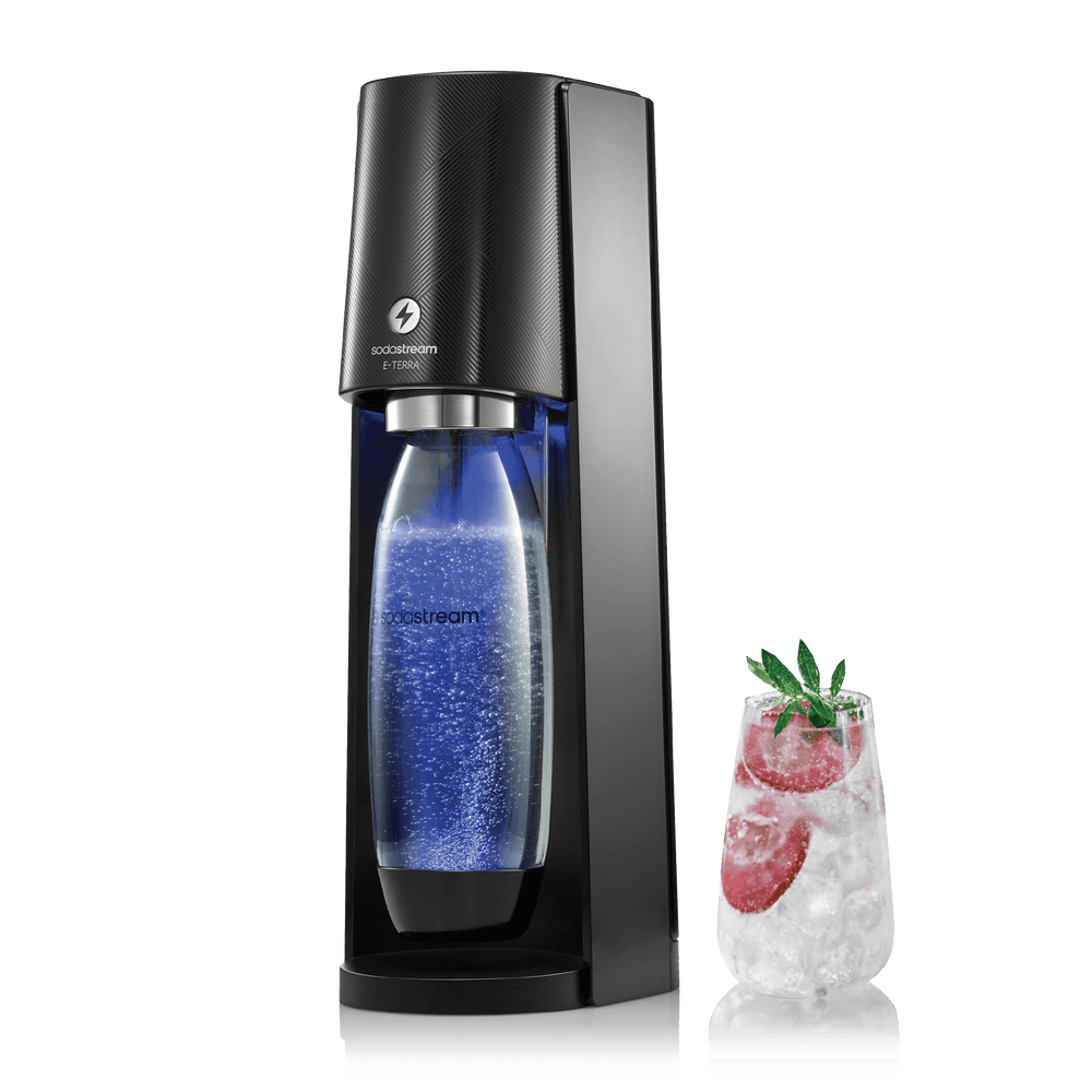 SodaStream E-TERRA Sparkling Water Maker (White) with CO2 and Carbonating  Bottle