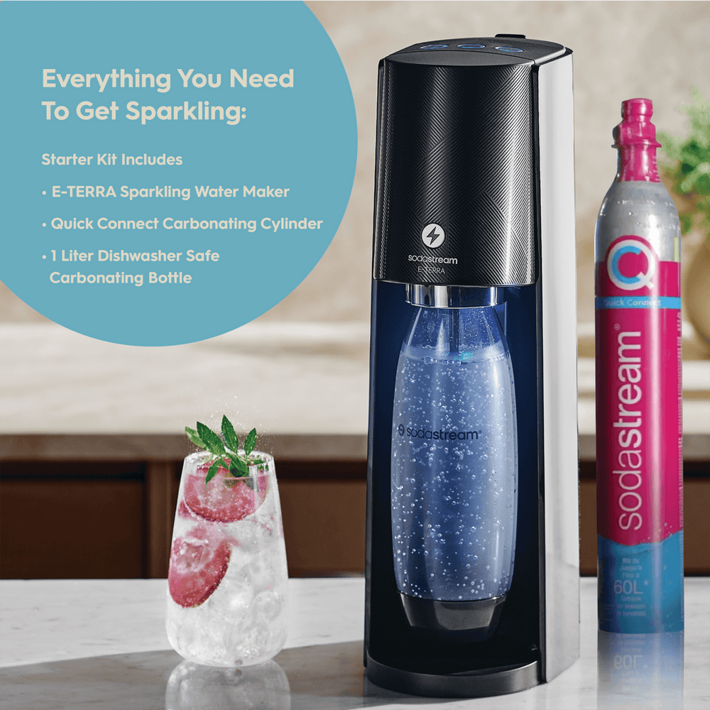 sodastream e-terra black sparkling water maker kit