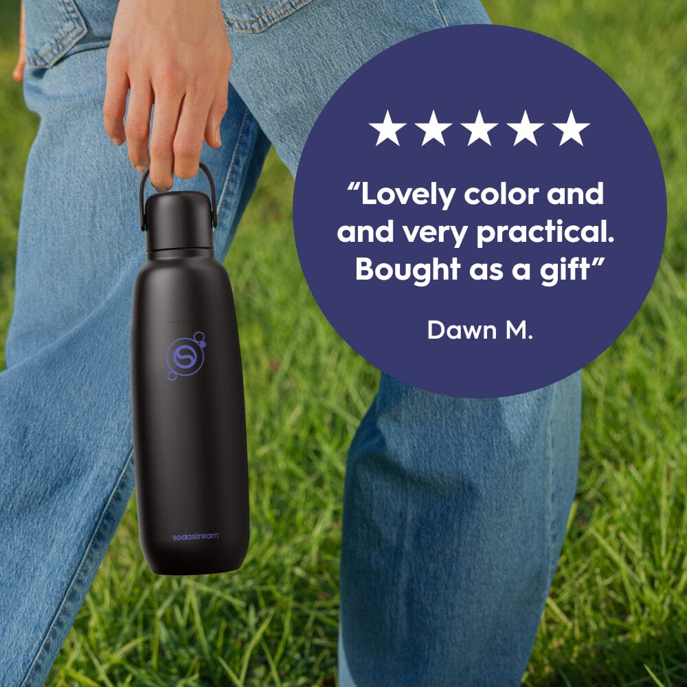 Customer review for Sodastream Fizz & Go Black metal bottle for sparkling drinks
